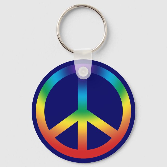Fredstecken Keychain i Chakra Färg Nyckelring (Framsida)