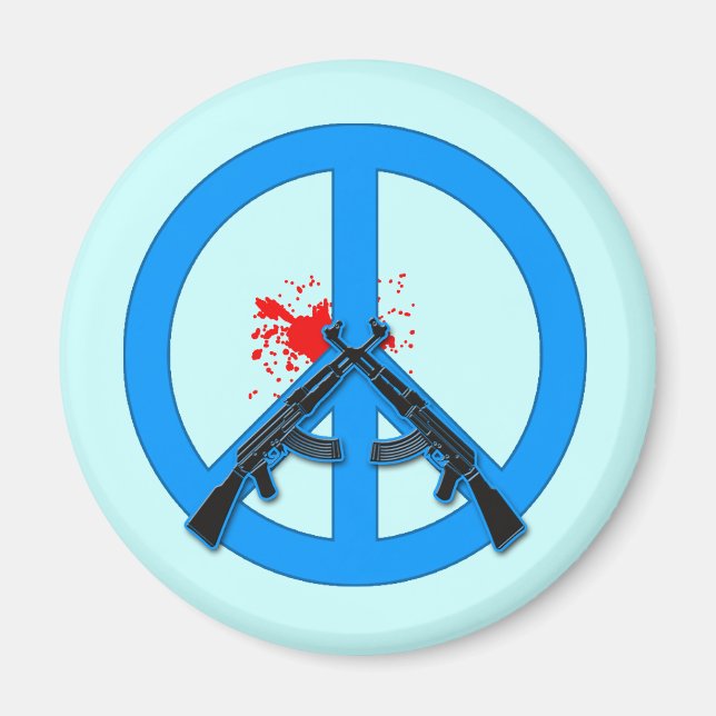 Fredstecken med AK- 47 och blod Magnet (Framsidan)