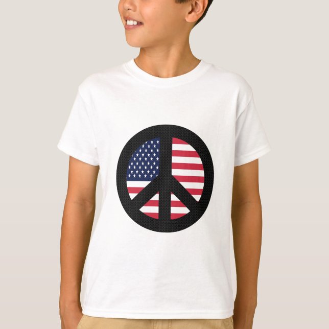 Fredstecken med amerikanska flaggan tee (Framsida)
