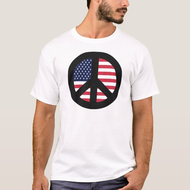 Fredstecken med amerikanska flaggan tee (Framsida)