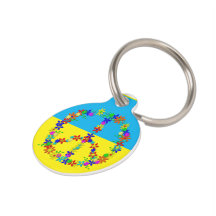 Fredstecken med blommor,ukrainsk flagga-knapp