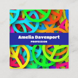 Fredstecken Mönster Groovy 600 Vibe Fyrkantigt Visitkort