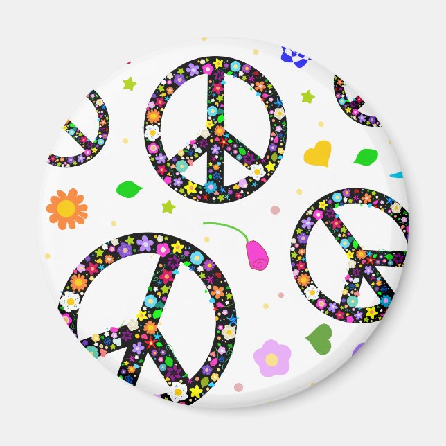 Fredstecken och blommor magnet (Framsidan)