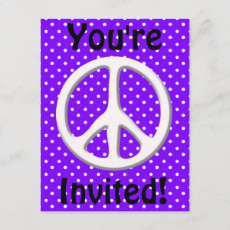 Fredstecken Party i Lila Inbjudningar