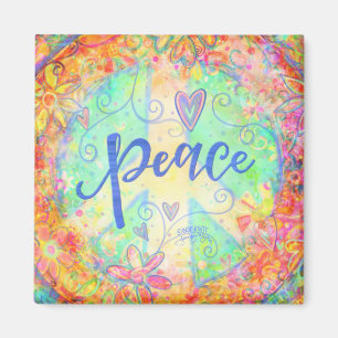 Fredstecken Pastel Colorful Blommigt Inspirief Magnet