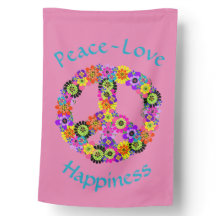 fredstecken Peace Kärlek Happity Flagga
