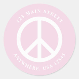 fredstecken retro lilac boho-adressetikett runt klistermärke