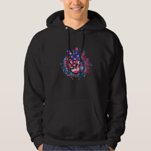 Fredstecken Rött vitt blått Patriotic Hippie Usa F Hoodie