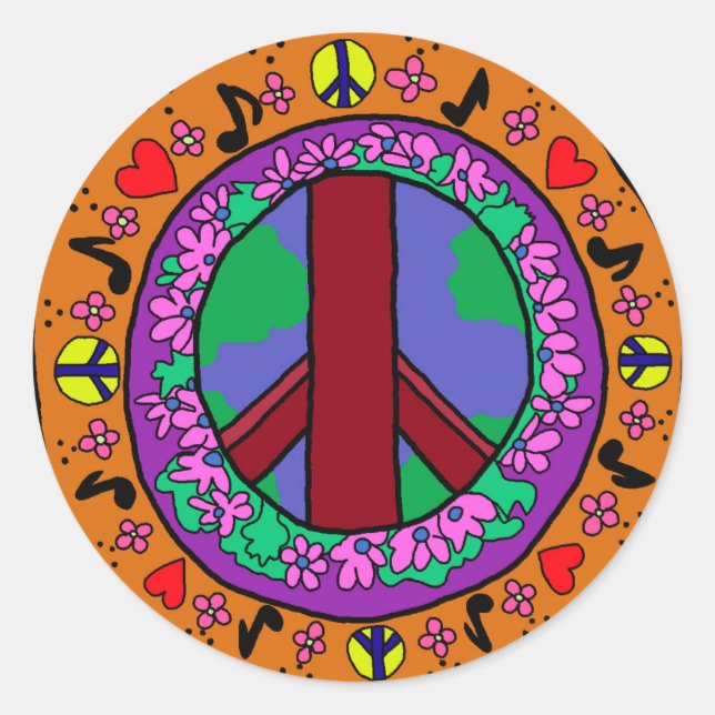 Fredstecken Runt Klistermärke (Framsida)
