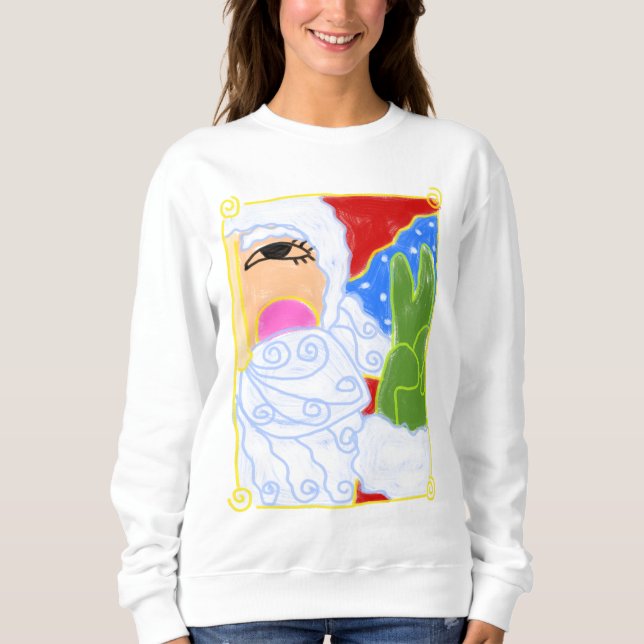Fredstecken Santa Abstrakt Art T Shirt (Framsida)