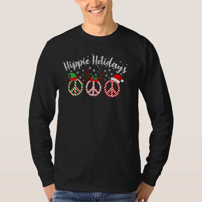 Fredstecken Santa Reindeer Elf Boho Hippi T Shirt (Framsida)