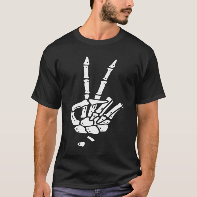 Fredstecken Skeleton Hand T Shirt (Framsida)