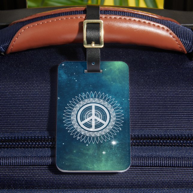 Fredstecken Symbol Mandala Space Lacy Hippie Space Bagagebricka (Framsida Insitu 2)