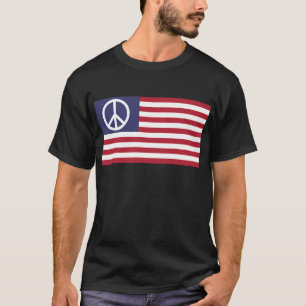 Fredstecken Symbol Stars & Rand American Flagga Tee
