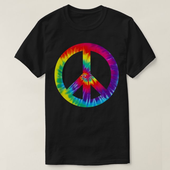 Fredstecken Symbol Tie Dye 60s 70s Shirt Hippie Co T Shirt (Design framsida)