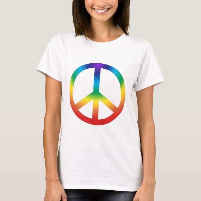 Fredstecken T i Chakra Färg Tee Shirt (Framsida)