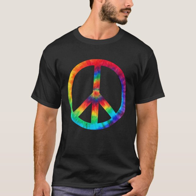 FREDSTECKEN Tie Dye Hippies jul T Shirt (Framsida)