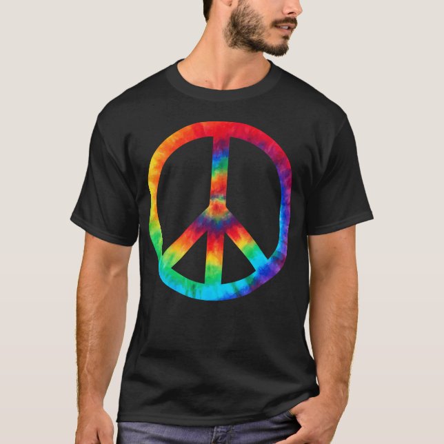 Fredstecken Tie Dye Hippies-julgudar T Shirt (Framsida)