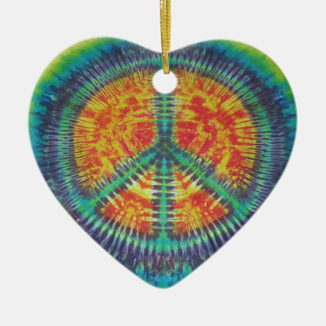 Fredstecken Tie Dye PhatDyes Julgransprydnad Keramik (Framsidan)