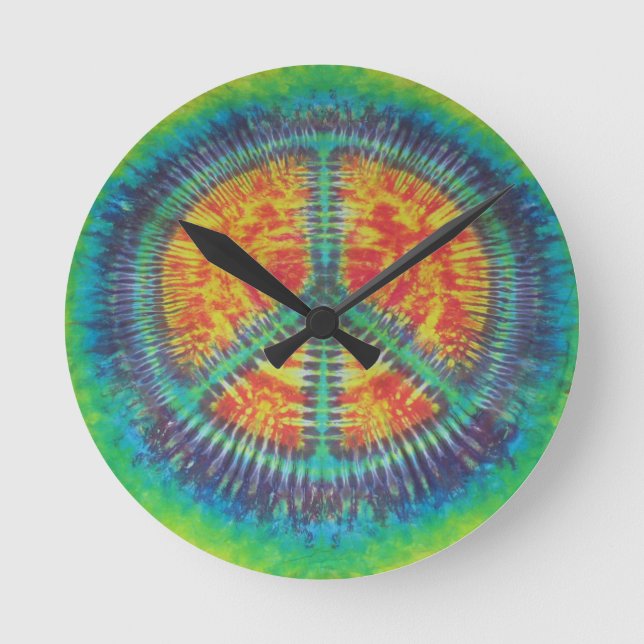Fredstecken Tie Dye PhatDyes Rund Klocka (Framsida)
