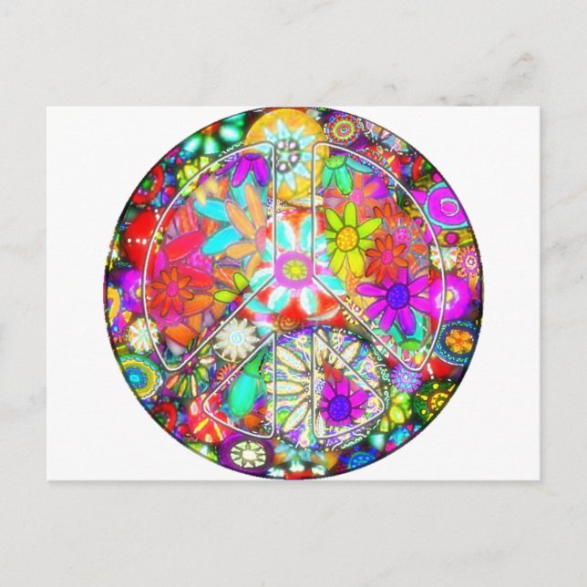 fredstecken trädgård vykort (Framsida)