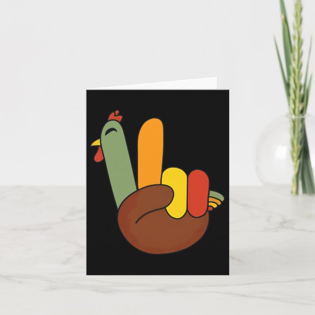 Fredstecken Turkey Hand Funny Thanksgiving Matchin Kort (Framsida)