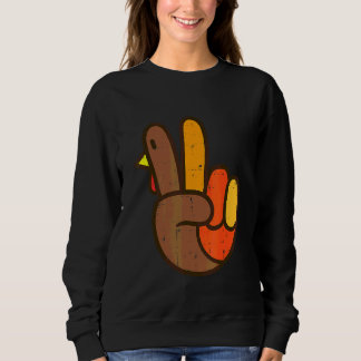 Fredstecken Turkiet Hand Cool Thanksgiving Hippie T Shirt