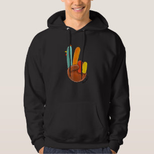 Fredstecken Turkiet Hand Coola Thanksgiving Hippie Hoodie