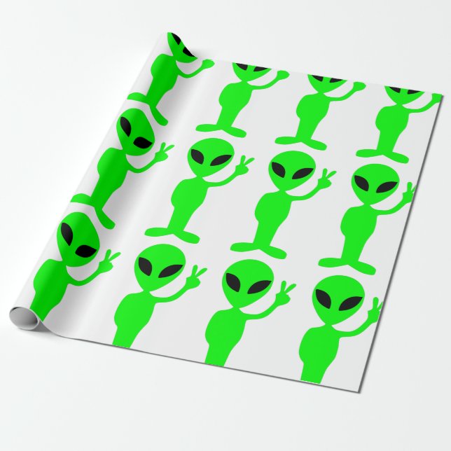 fredstecken utomjordisk söt presentpapper (Utrullad)