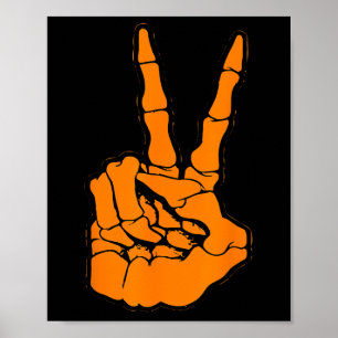 Fredstecken V Finger Skeleton Coola Graphic Hallow Poster