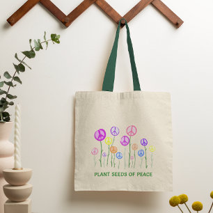 Fredsteckenblommatotot hänger lös tygkasse