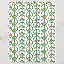 Fredsteckenen rosa och Gult Blommigt Blommor Pappr