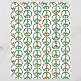 Fredsteckenen rosa och Gult Blommigt Blommor Pappr