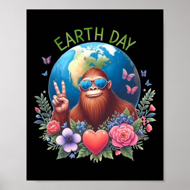 Fredsteckenet Bigfoot Sasquatch Savin Poster (Framsidan)
