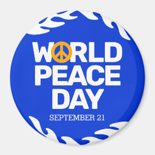 Fredsteckenet Blue Orange World Peace Day Magnet
