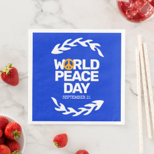 Fredsteckenet Blue Orange World Peace Day Pappersservett