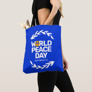 Fredsteckenet Blue Orange World Peace Day Tygkasse