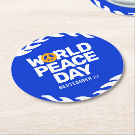 Fredsteckenet Blue Orange World Peace Day Underlägg Papper Rund