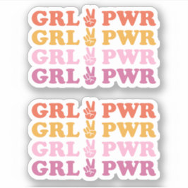 Fredsteckenet Cute Girl Power Klistermärken
