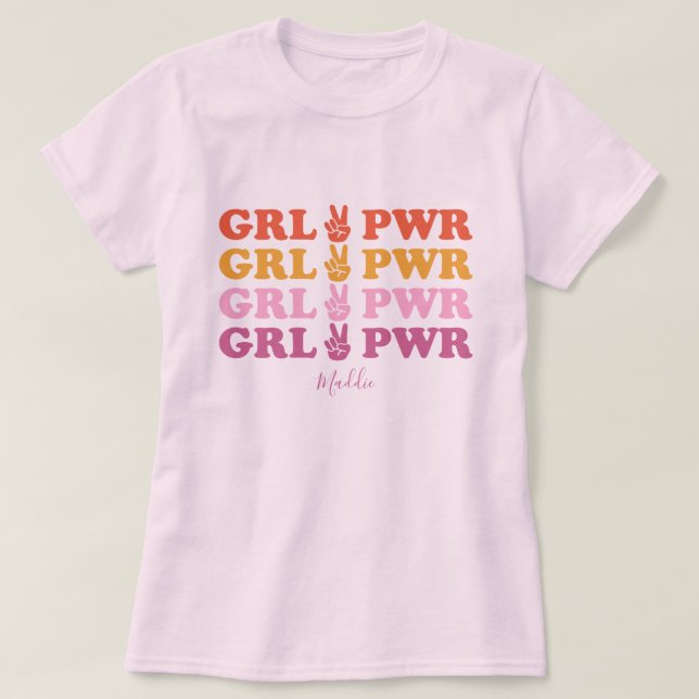 Fredsteckenet Cute Girl Power T Shirt (Design framsida)