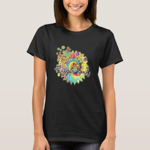 Fredsteckenet daisy blomma t shirt