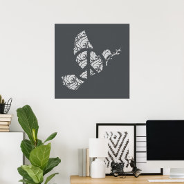 Fredsteckenet elegant Filigree Peace Dove & Subtle Poster