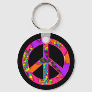 Fredsteckenet färgar mig ljusa Keychain Nyckelring