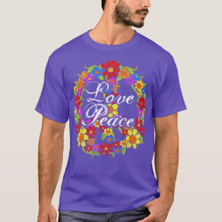 Fredsteckenet Flower Hippie Vintage T Shirt