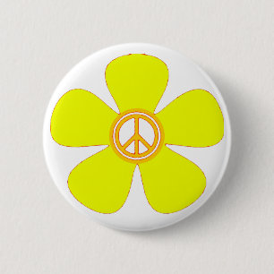 Fredsteckenet Flower Power Knapp