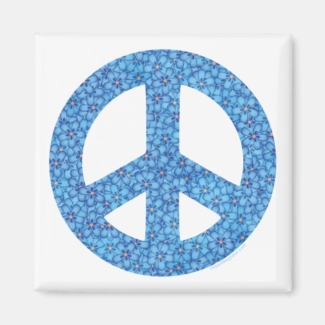 Fredsteckenet Flower Power Magnet (Framsidan)