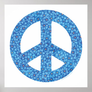 Fredsteckenet Flower Power Poster