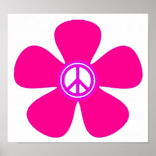 Fredsteckenet Flower Power Poster