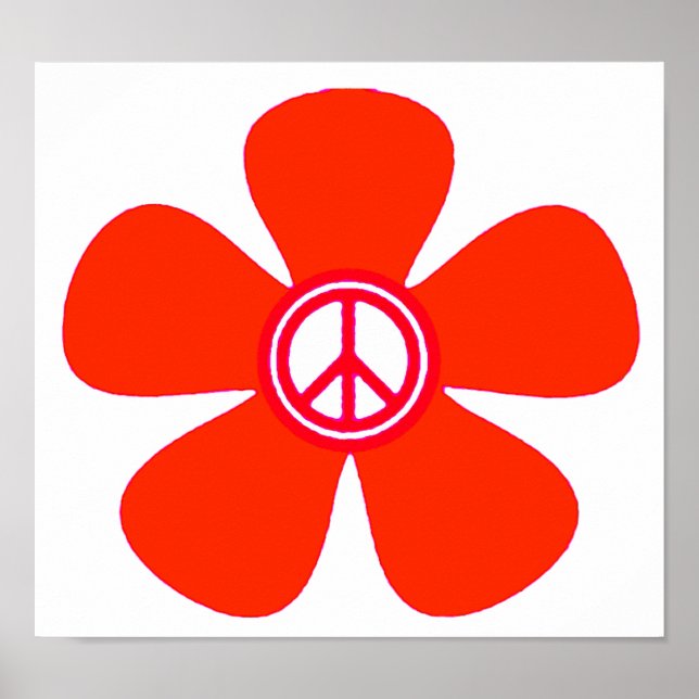 Fredsteckenet Flower Power Poster (Framsidan)