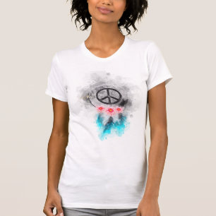 Fredsteckenet för *~*Grungevattenfärgen befjädrar T Shirt